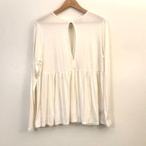 Lovesick NWOT white babydoll peephole shirt